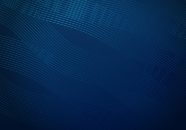 3D Modern Wave Curve Abstract Presentation Dark Blue Background with Copy Space