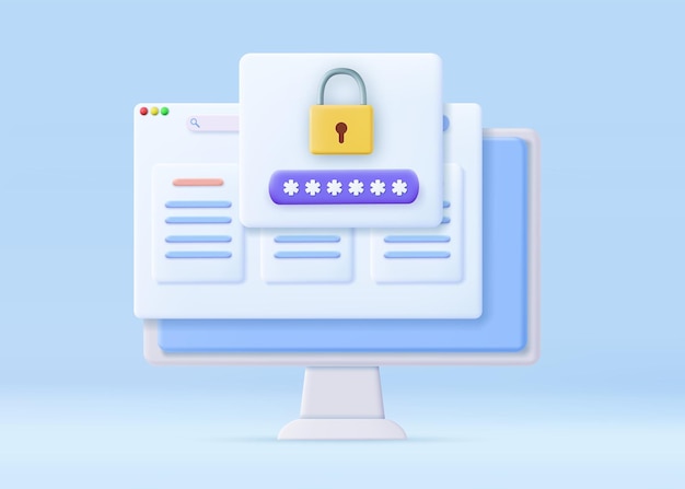 3d Password security access website notice