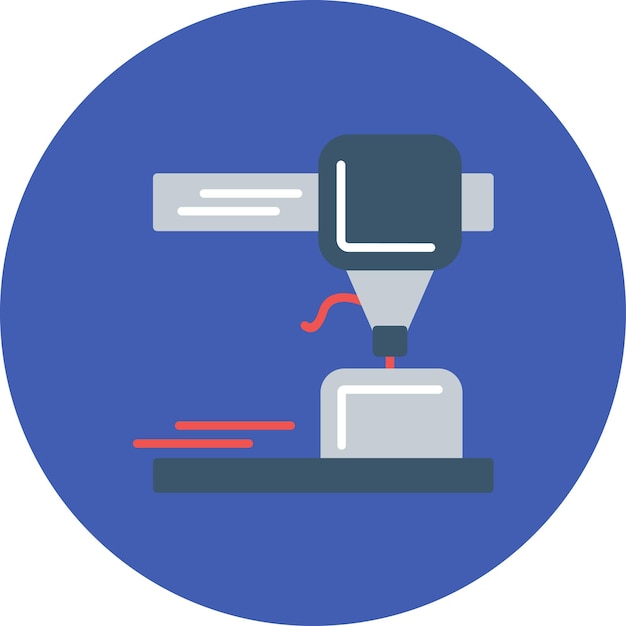 3D Printer Flat Illustration