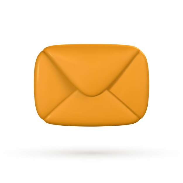 3d realistic mail envelope icon incoming mail notify online email concept vector illustration