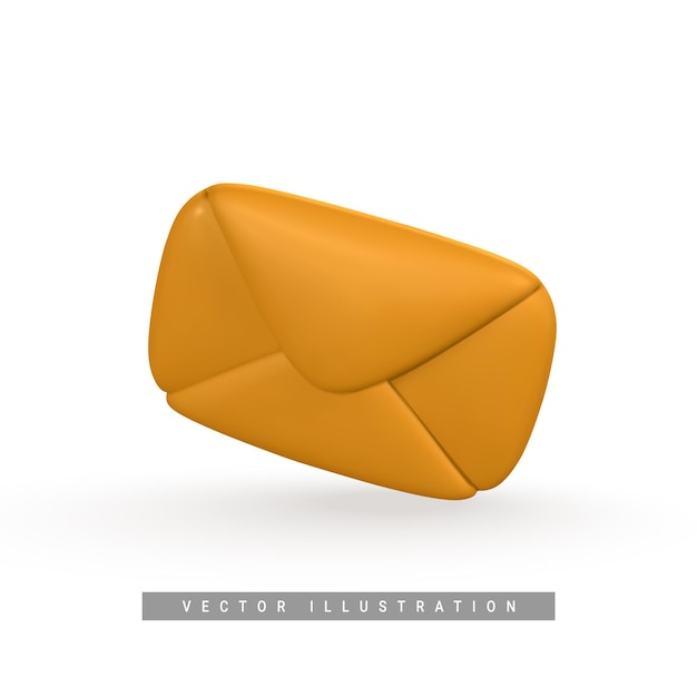 3d realistic mail envelope icon incoming mail notify online email concept vector illustration