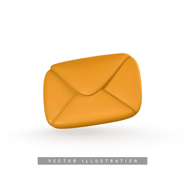 3d realistic mail envelope icon incoming mail notify online email concept vector illustration