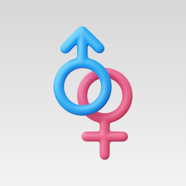 3d Realistic Man and Woman Symbols vector illustration
