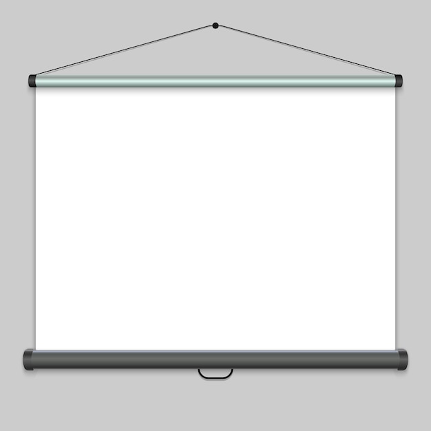 3D-realistisk projeksjonsskjerm, presentasjonswhiteboard. Vektorillustrasjon