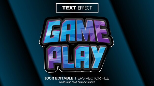 3D redigerbar teksteffekt spill tema premium vektor