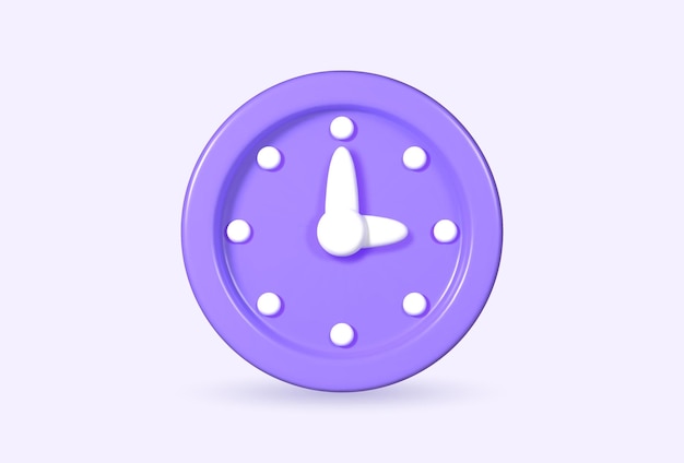 3D rendered clock isolated on a blue background