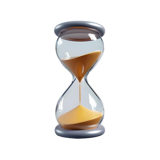 3D-rendering timeglass isolert på hvit bakgrunn