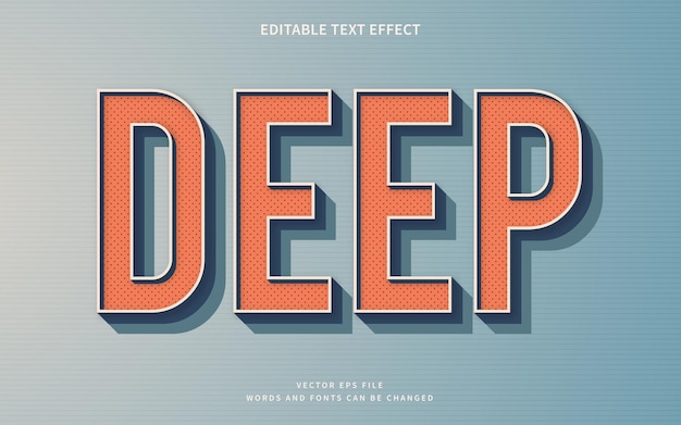 3d retro deep text effect