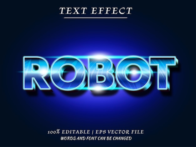 3d robot vector text effect mockup editable text effect