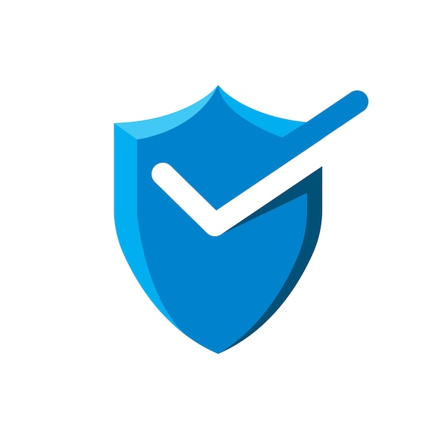 3d shield check mark vector element concept design template