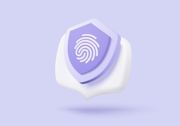 3D shield protection icon with check mark for online payment safety concept Check mark correct in minimalist style 3d quality guarantee icon vector render illustration