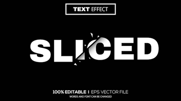 3d sliced text effect editable text effect