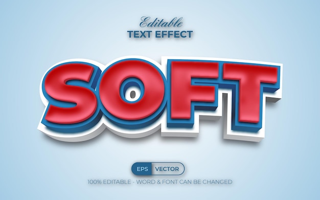 3D soft text effect style Editable text effect