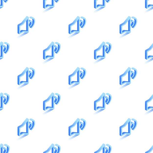 3d speaker icons seamless pattern vector illustration in modern isometric style