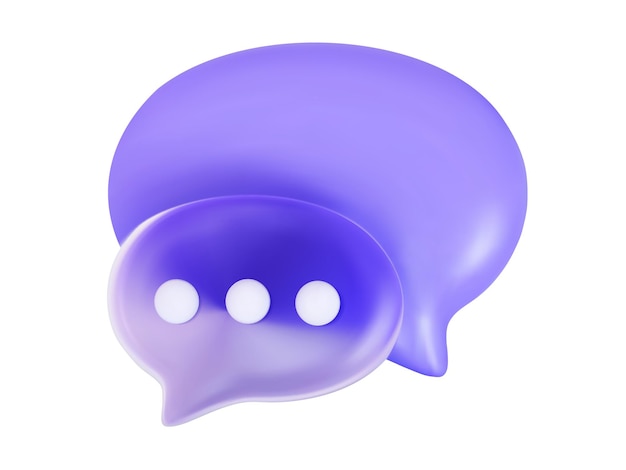 3d speech bubble with transparent effect for communication communication notification and thinking