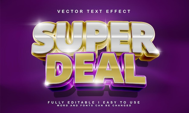 3d super deal editable text effect style promotion