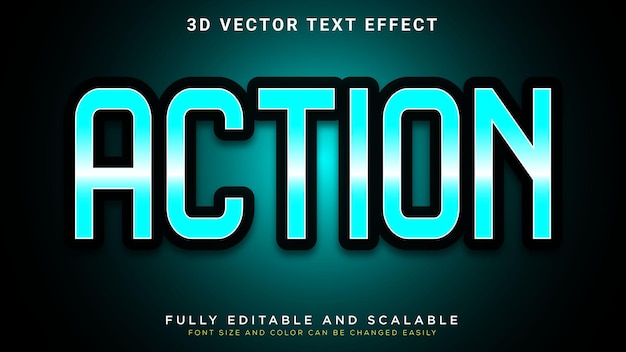 3d text effect _fully editable and scalable vector action