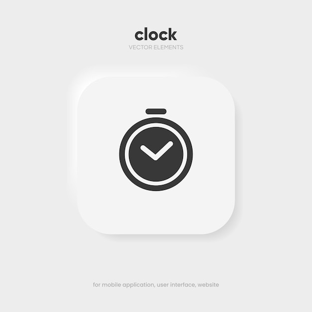 3d time and clock icon clock icon in trendy flat and line style isolated on background