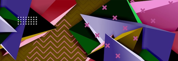 3d triangular vector minimal abstract background design