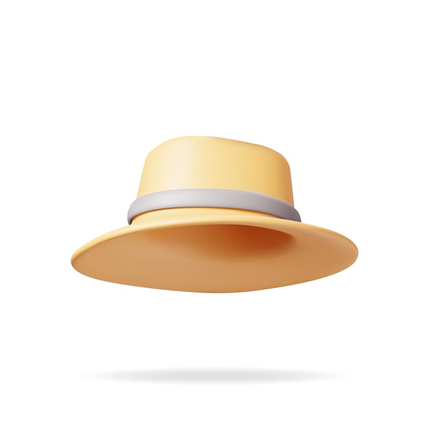 3d Unisex Straw Hat Isolated on White