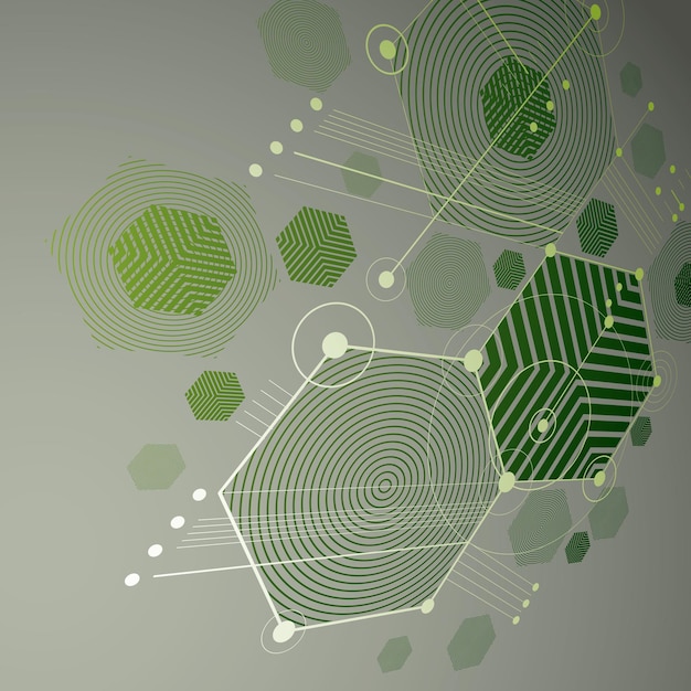 3d vector abstract green background created in bauhaus retro style. dimensional modern geometric composition can be used as templates and layouts.
