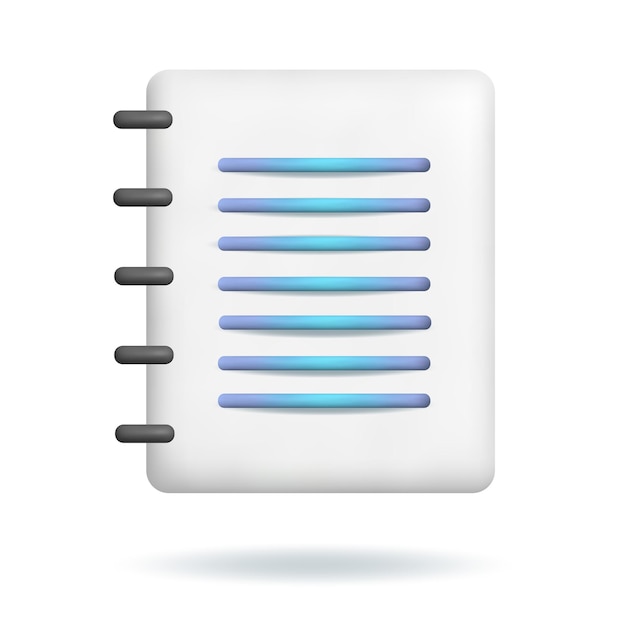 3d vector  assignment icon and   notebook or document symbol