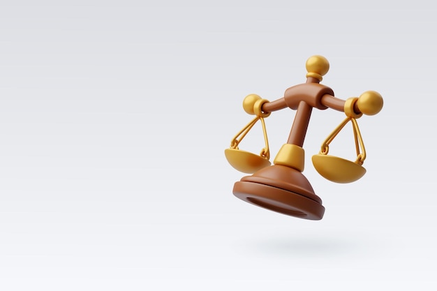 3d Vector Balance and justice Scales of the law and fairness Law concept