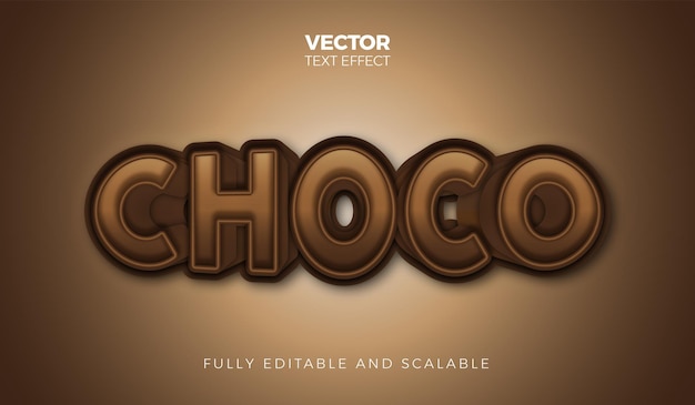 3d vector chocolate text effect