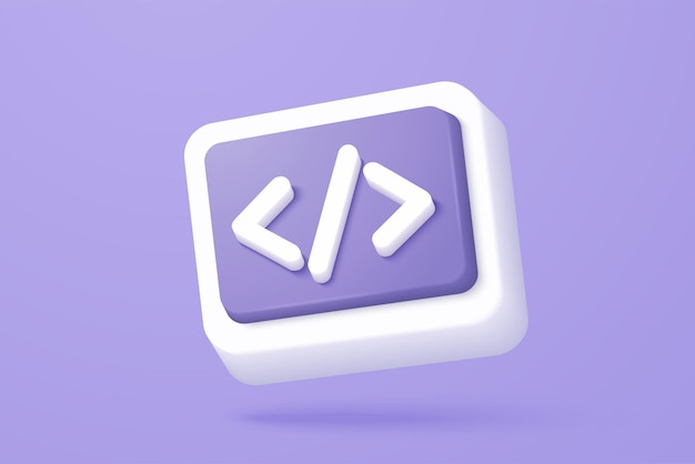 3d web development icon with bubble speech concept website developer coding with software engineer computer screen web page 3d programming vector icon render illustration