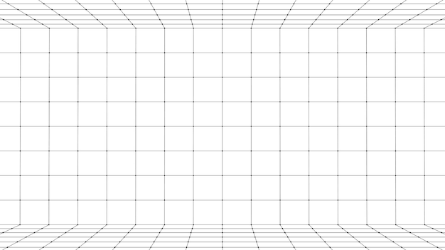 3d wireframe room Perspective laser grid A template for interior design in perspective