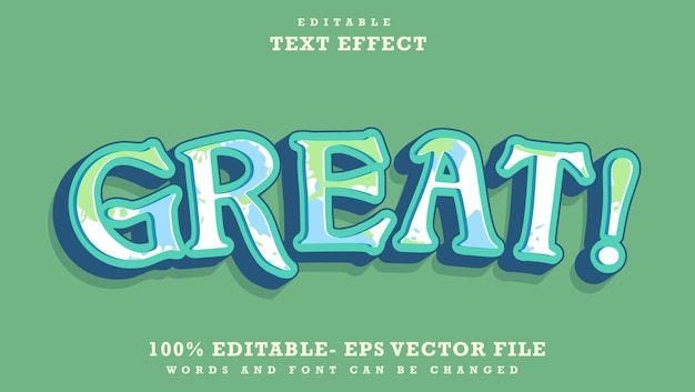3d word great editable text effect design effect saved in graphic style