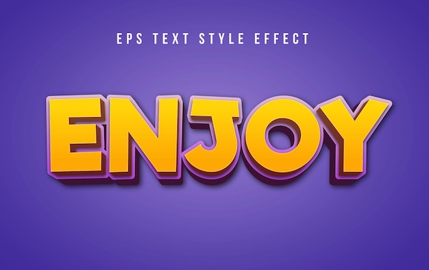 3D Yellow Enjoy Editable Text Graphic Style effect