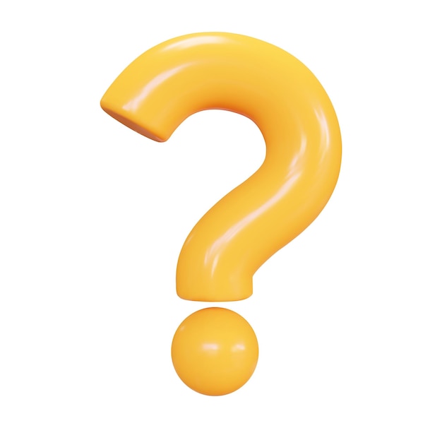3d yellow question mark faq problem solution symbol vector illustration on isolated background