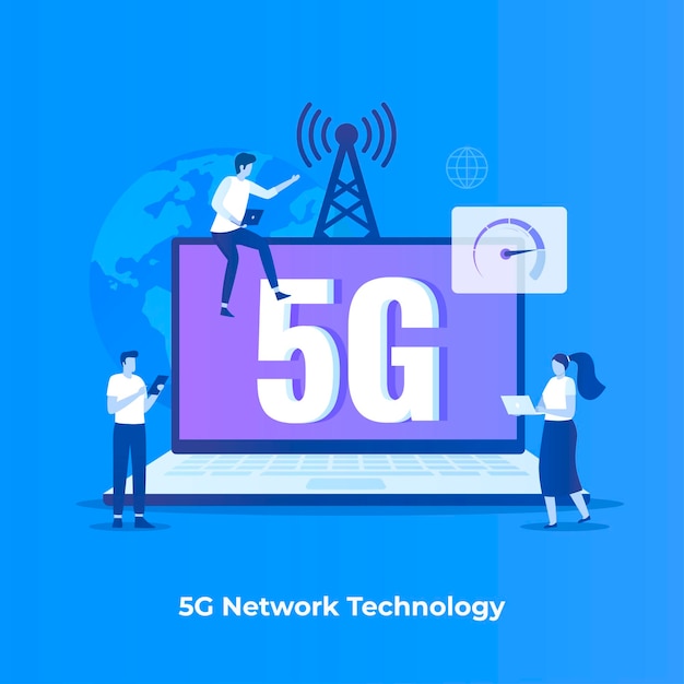 5g network technology illustration concept.  