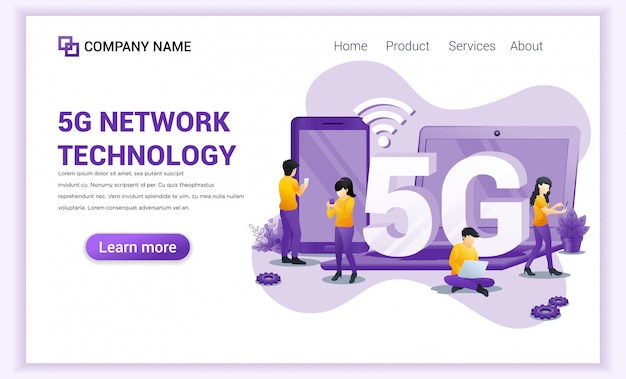 5G network technology landing page