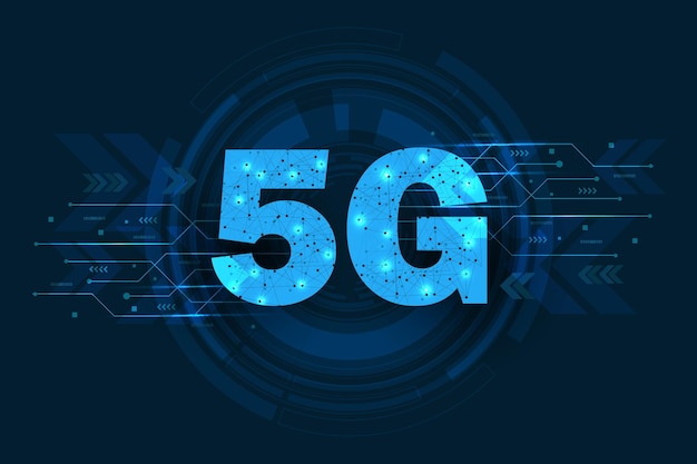 5G new wireless internet WiFi connection Big data binary code flow numbers Global network high speed innovation connection data rate technology 02