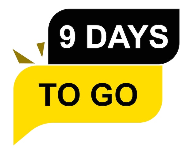 9 days to go countdown day left button