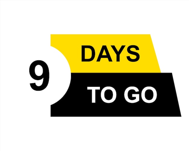 9 days to go countdown day left button