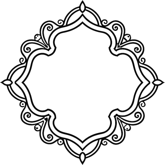 a black and white picture of a circle with a design on it