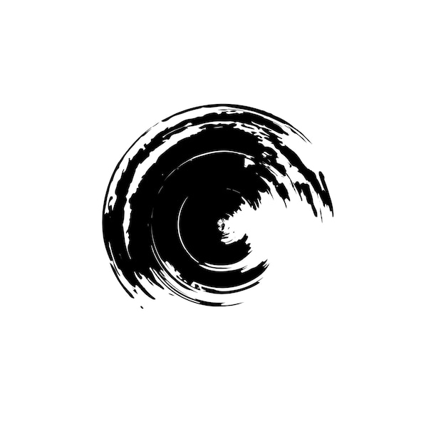 a black circle with a white background with a black circle in the middle