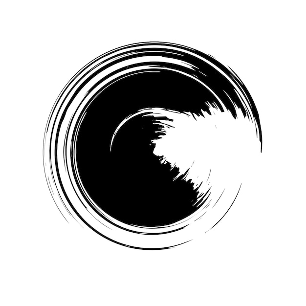 a black circle with a white background with a black circle in the middle
