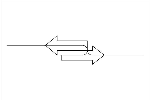 a black line with arrows pointing to the right and the right arrow pointing to the right