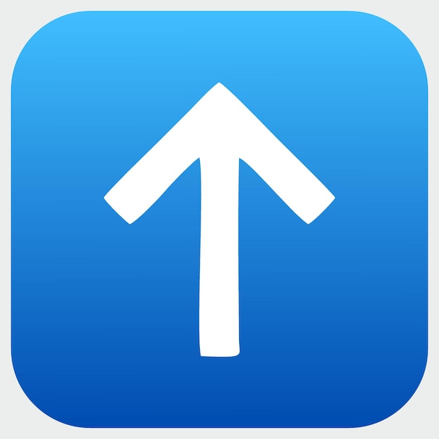 a blue and white sign that says arrow
