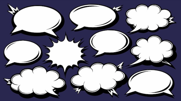 a blue background with a speech bubble and the words speech bubble