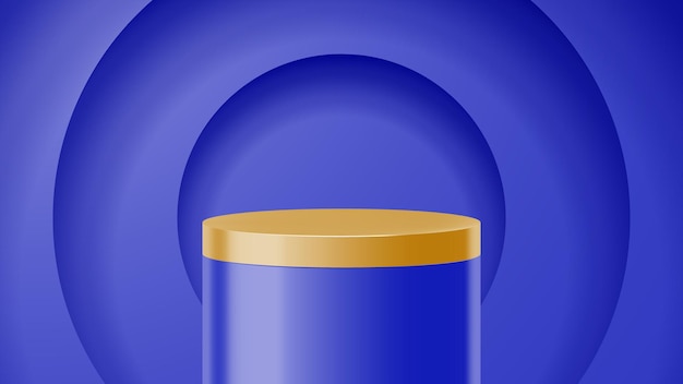 A blue container with a gold top that says'blue'on it