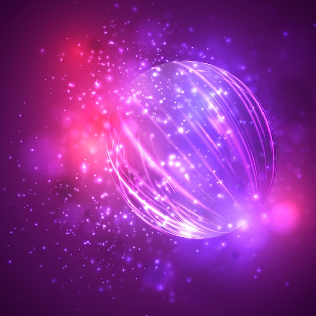 A bright colored energy stream swirling against a dark background