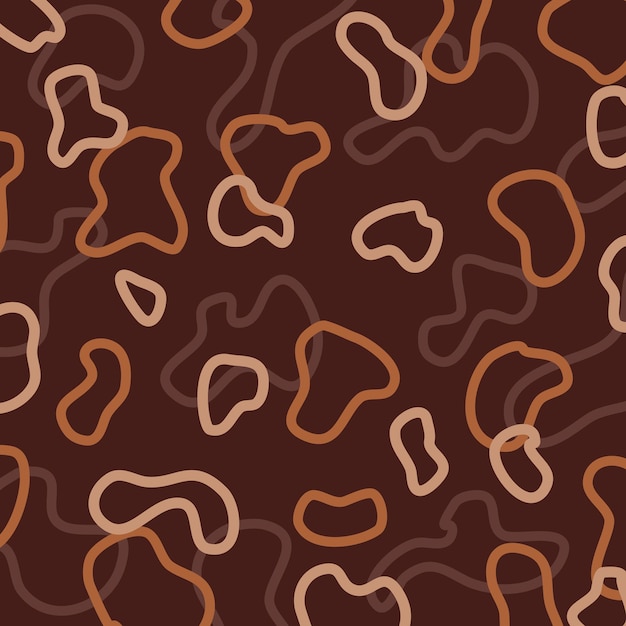 a brown background with different shapes and colors