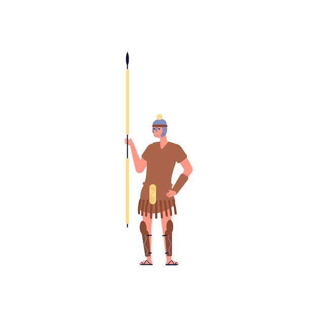 a cartoon of a warrior with a sword and a shield
