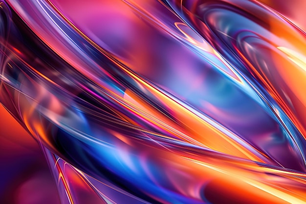 A closeup of colorful abstract shapes and lines on dark background with blurred edges and a glossy e