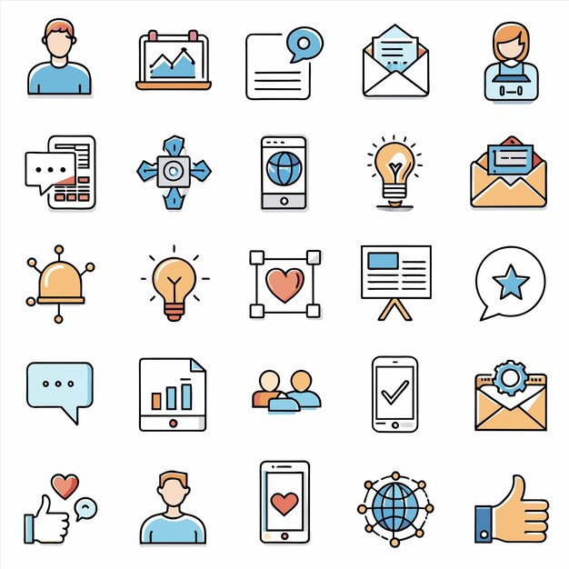 a collection of business icons including one that says  welcome